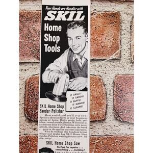 1950 Skill Home Shop Tools Happy Husband MCM Retro‎ Vtg Print Ad Skilsaw Chicago